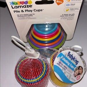baby stacking cups 1-Lamaze 8 goblets 2-Baby King 5 stacking cups lot of 3